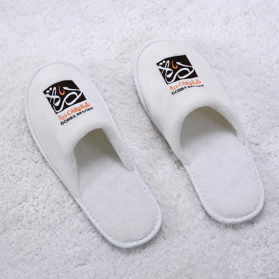 White Non-slip Closed Toe Spa Slippers for Hotel spa